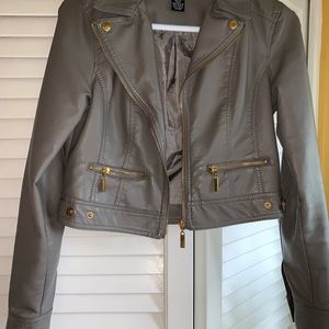 Wet Seal Gray Leather Jacket